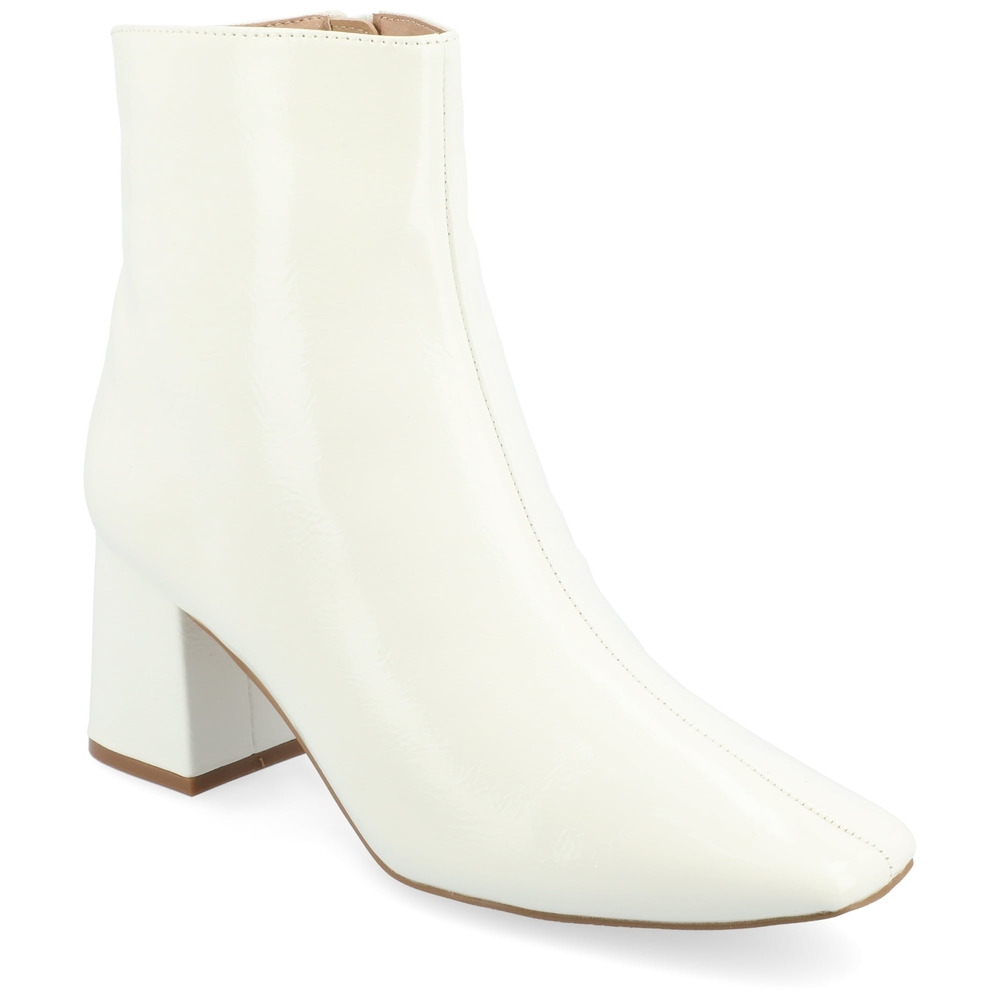Journee Collection Glossy White Ankle Booties
